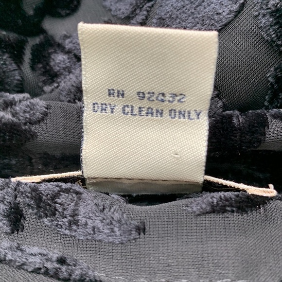 VINTAGE Ann Taylor Black BurnOut Velvet Sleeveless Sheath Cocktail Dress 8P - Picture 8 of 9